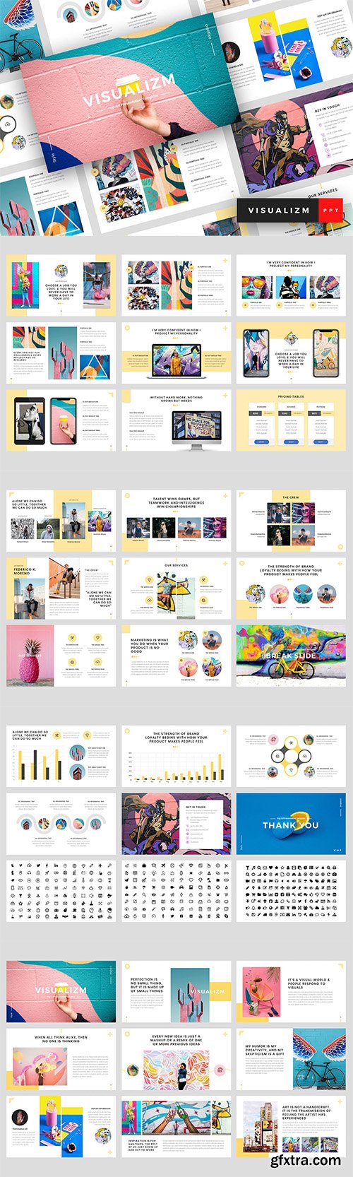 Visualizm - Pop Art & Graffiti PowerPoint, Keynote, Google Slides Template Visualizm - Pop Art & Graffiti PowerPoint, Keynote, Google Slides Template