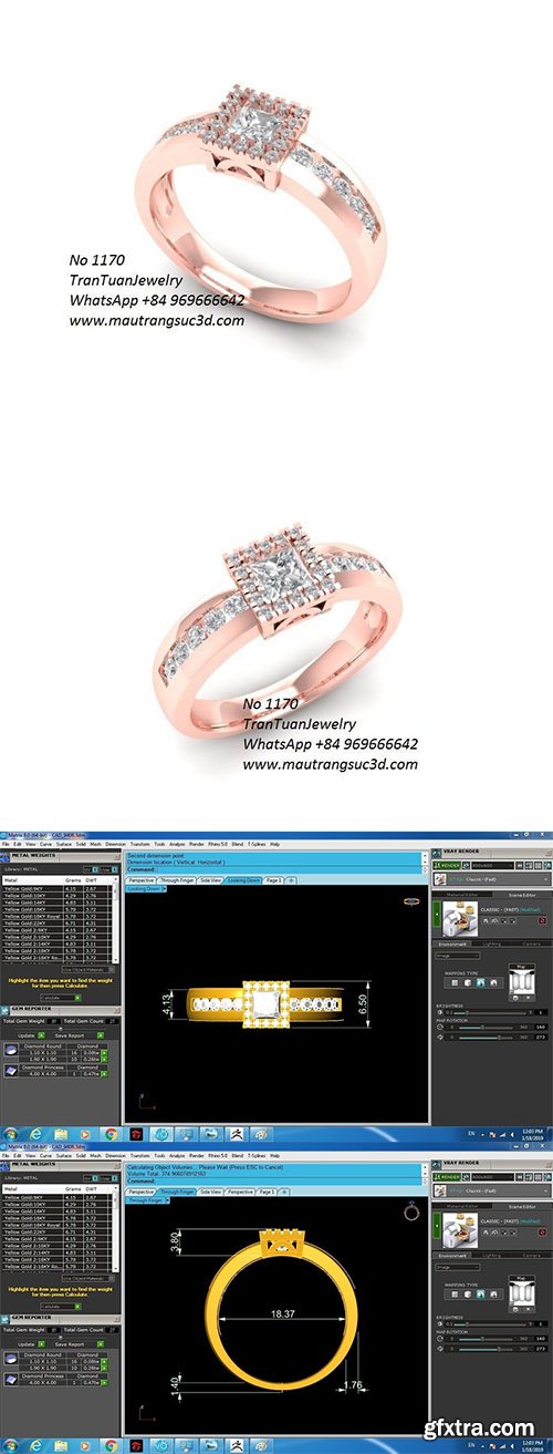 Cgtrader - 1170 Diamond Ring 3D print model Cgtrader - 1170 Diamond Ring 3D print model