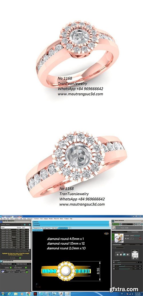 Cgtrader - 1168 Diamond Ring 3D print model Cgtrader - 1168 Diamond Ring 3D print model