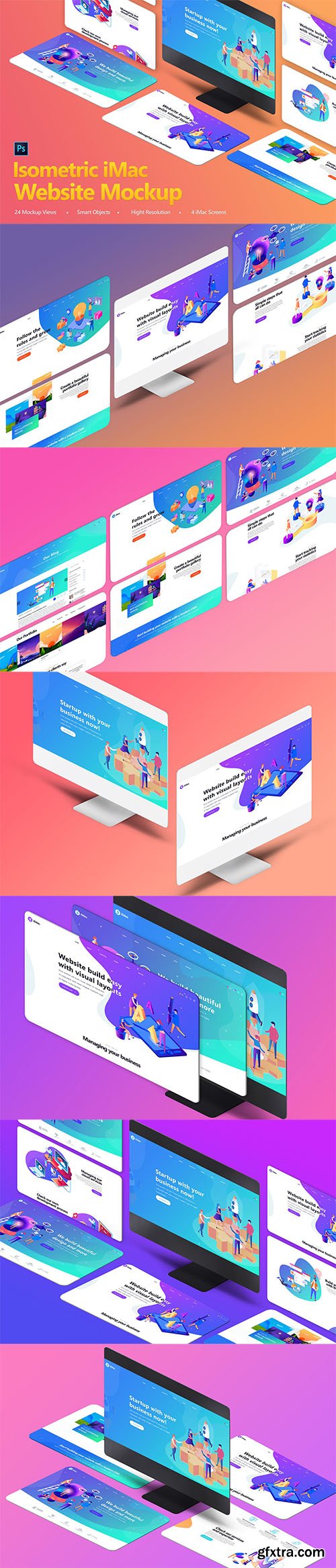 Isometric iMas Website Mockup