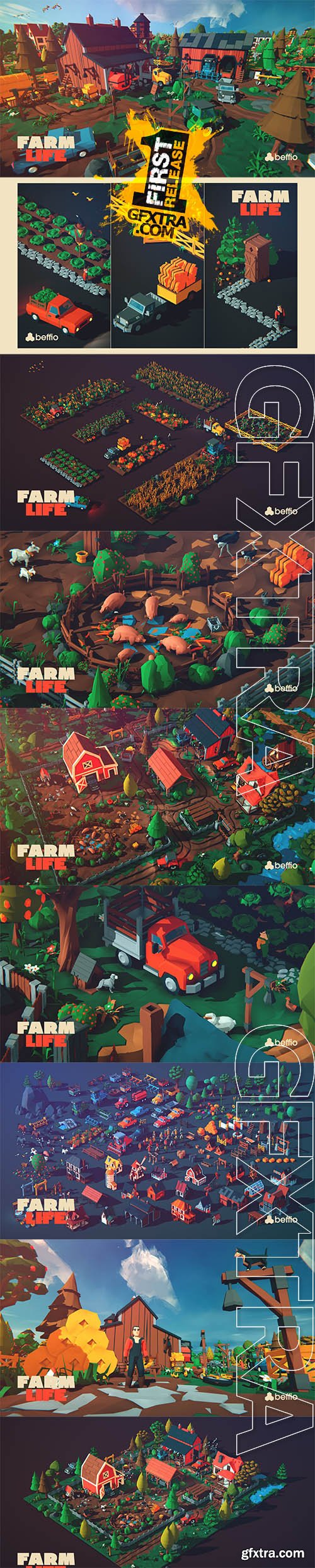 Cgtrader - Farm Life Low-poly 3D model