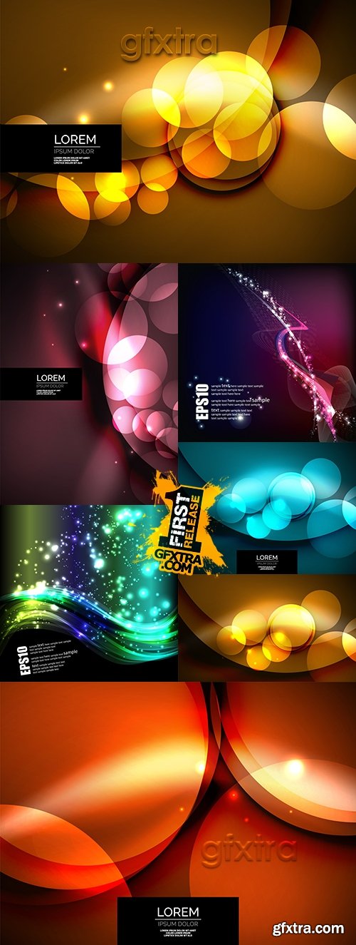 Abstract backgrounds shining effect and color circles