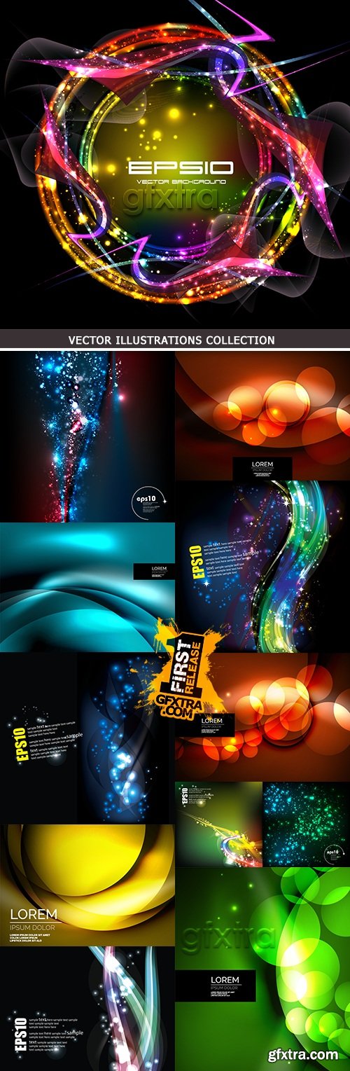 Abstract backgrounds shining effect and color circles