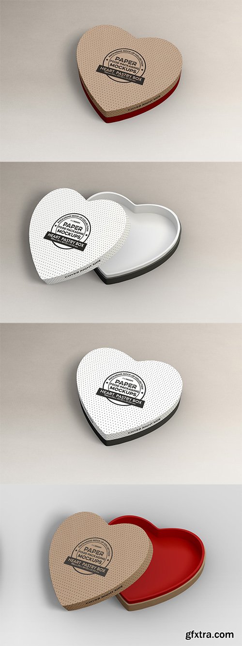 Paper Heart Box Packaging Mockup Paper Heart Box Packaging Mockup