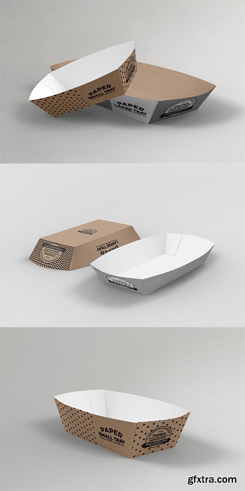 Paper Takeout Trays Packaging Mockup Paper Takeout Trays Packaging Mockup