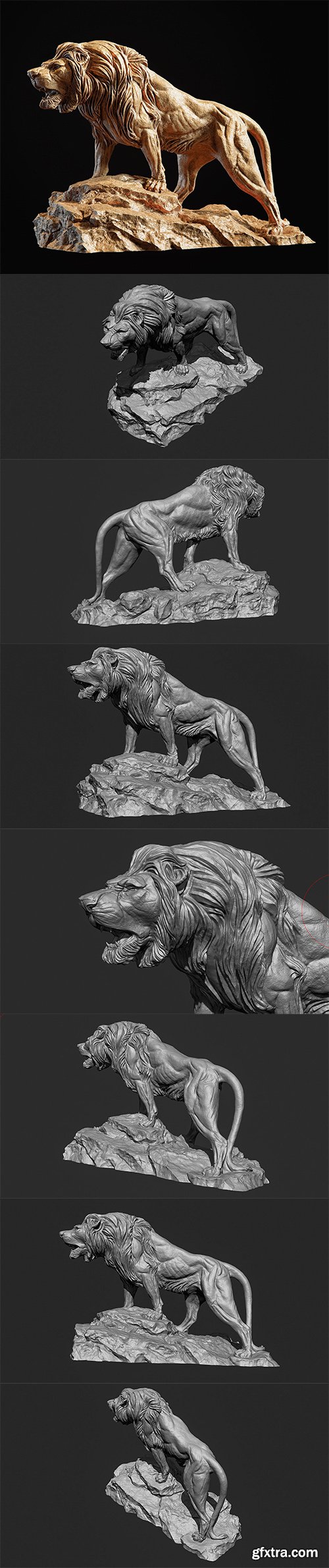Cgtrader - Lion Sculpture 3d print model 3D print model
