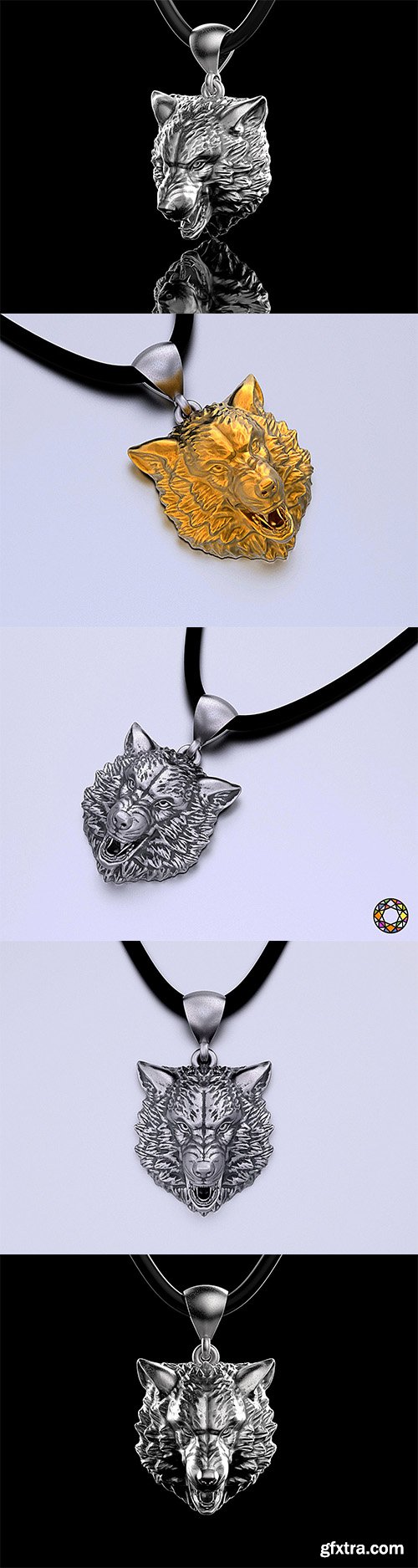 Cgtrader - Pendant wolf head 0190 3D print model Cgtrader - Pendant wolf head 0190 3D print model