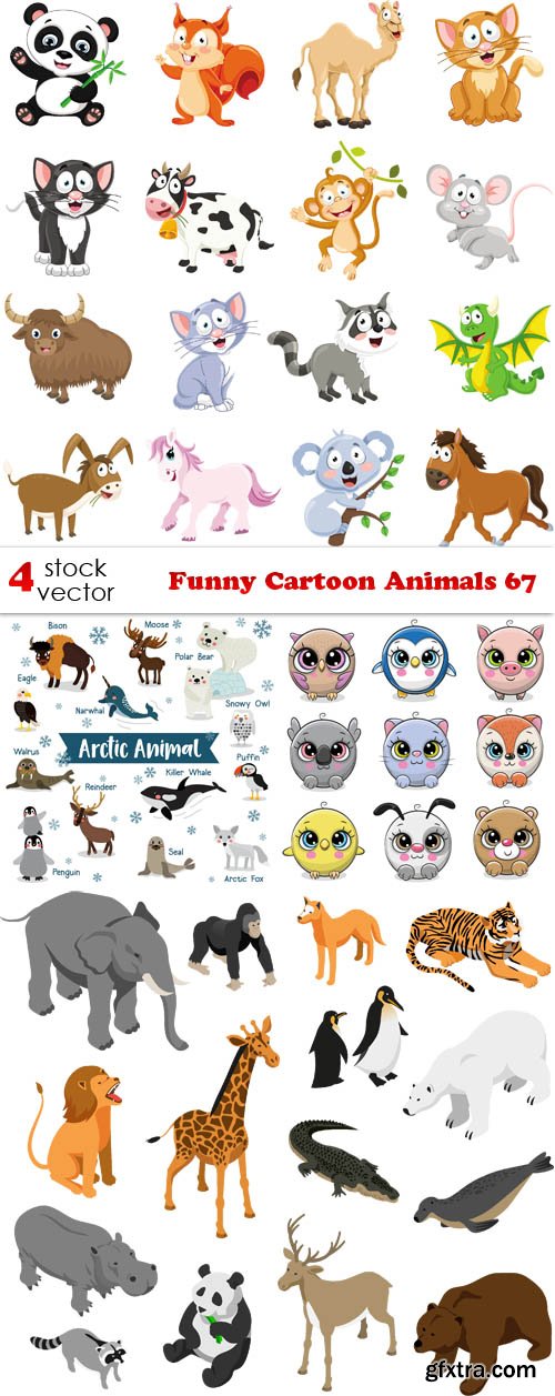 Vectors - Funny Cartoon Animals 67