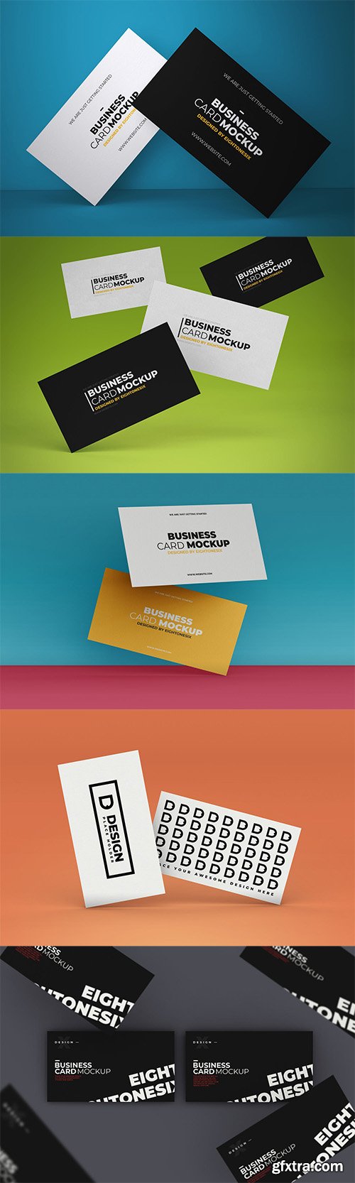 5 Business Card Mock-up Templates 5 Business Card Mock-up Templates