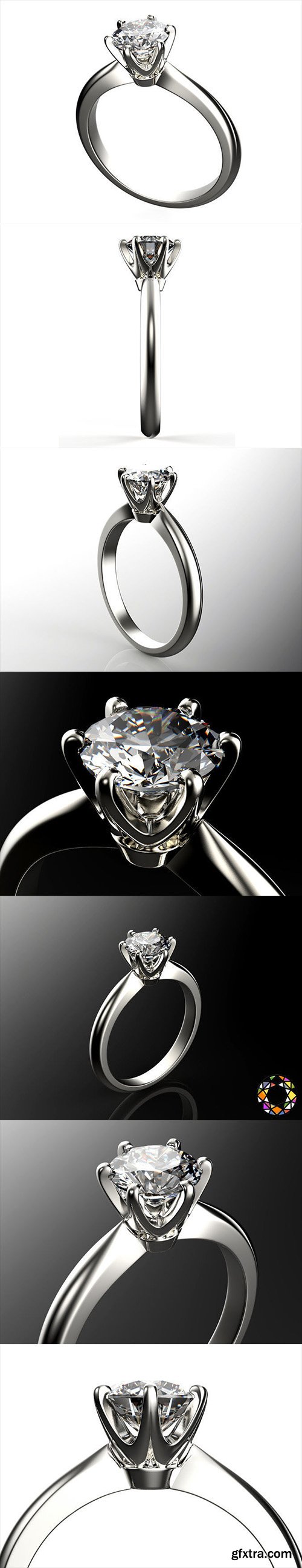 Cgtrader - Engagement ring set 0068 3D print model Cgtrader - Engagement ring set 0068 3D print model