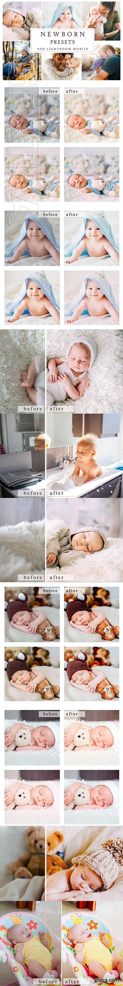 CreativeMarket - Lightroom Mobile NEWBORN PRESETS 3405170