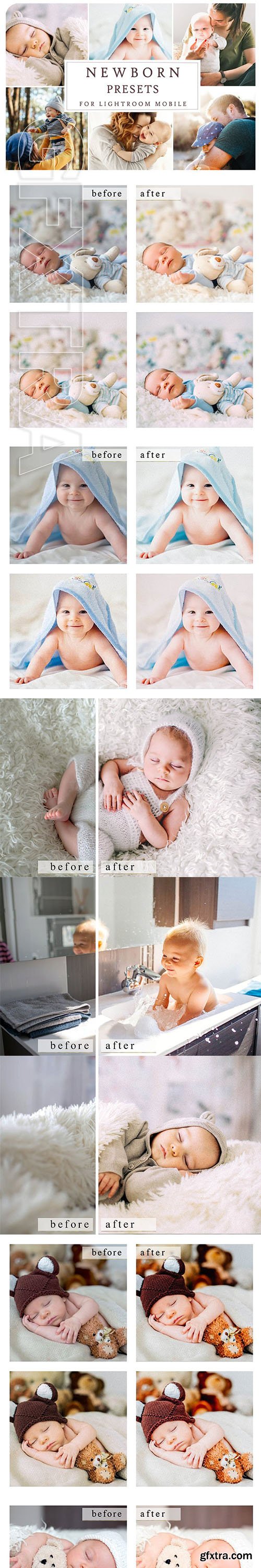 CreativeMarket - Lightroom Mobile NEWBORN PRESETS 3405170