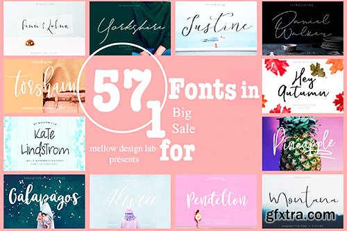 MightyDeals 57 Premium Fonts from Mellow Design Lab