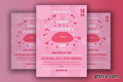 Valentine\'s Day Poster With Lips