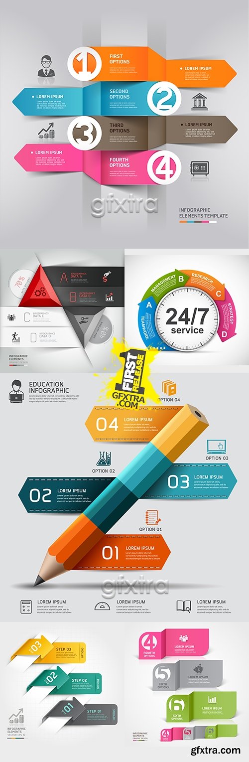 Modern infographics business options elements 29