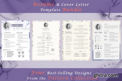 CreativeMarket - Resume CV Pattern Bundle 3335518