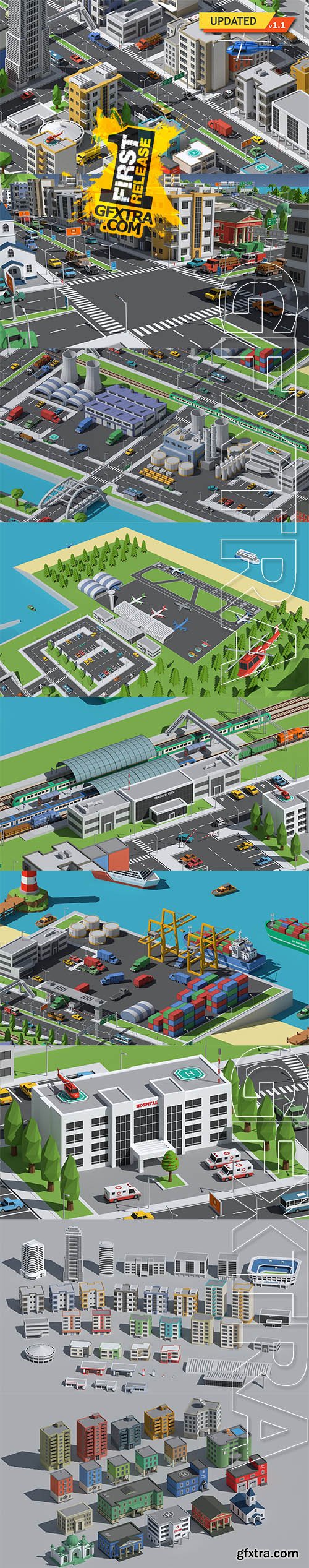 Cgtrader - SimplePoly Urban - Low Poly Assets