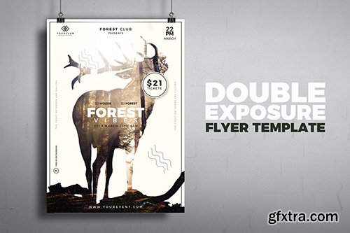 Nature Double Exposure Flyer Template