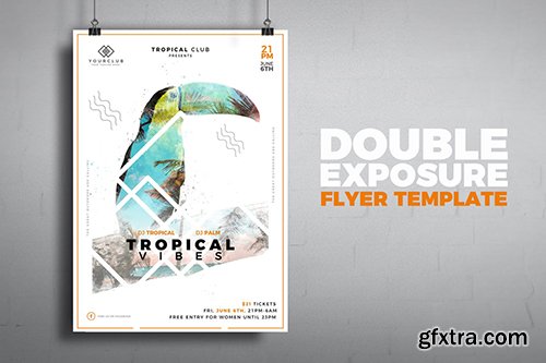 Tropical Double Exposure Poster