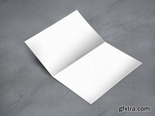 Bi-Fold Brochure on Concrete Mockup 246876995