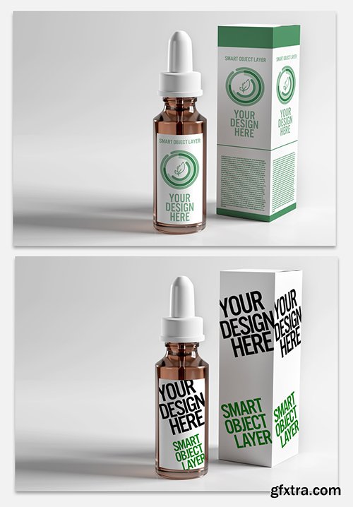 Dropper Bottle and Package Mockup 238605403