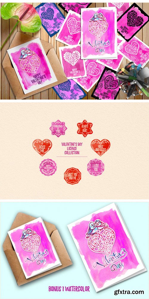 Watercolor and Vector of Heart 887079