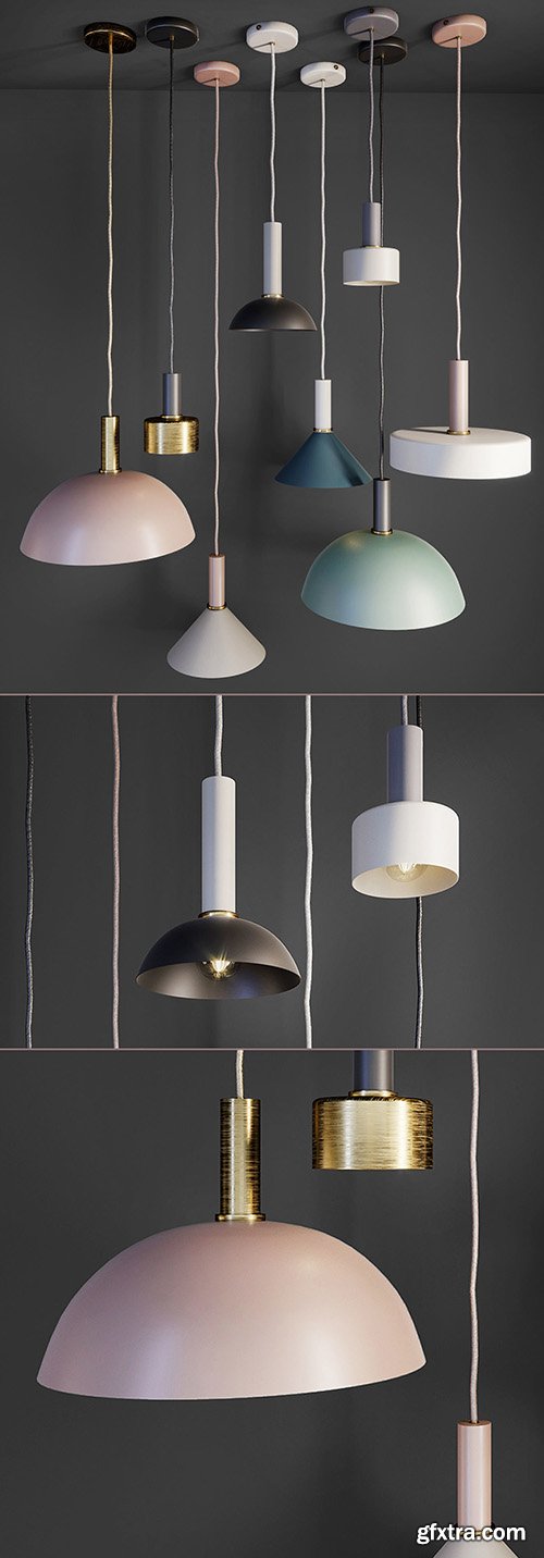 Cgtrader - SUSPENDED SOCKET PENDANT HIGH DESIGN LAMP Low-poly 3D model