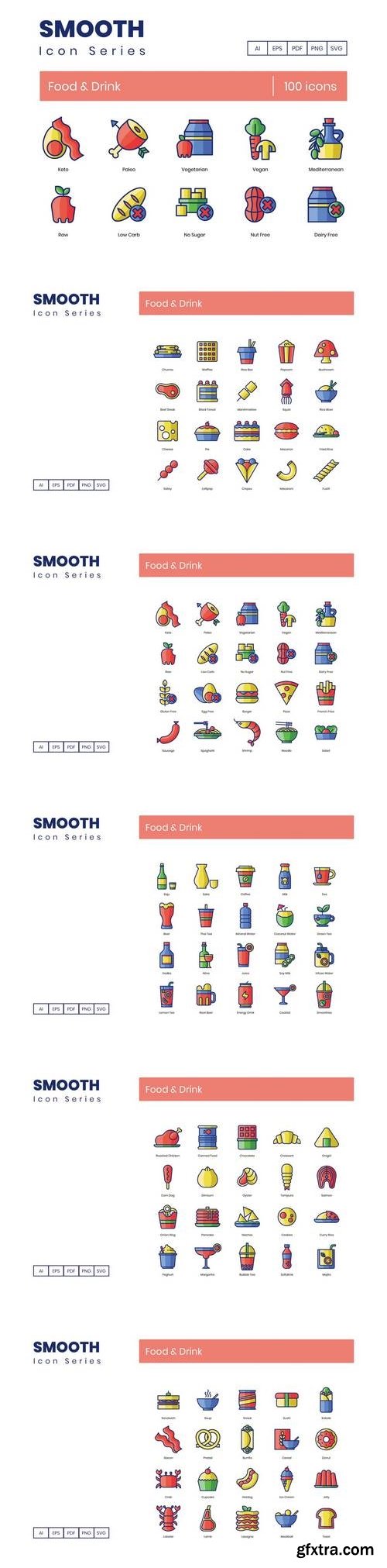 100 Food & Drink Icons | Smooth Series