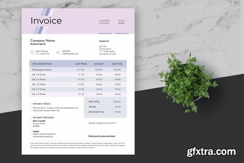 Clean Invoice Template with Pink Style
