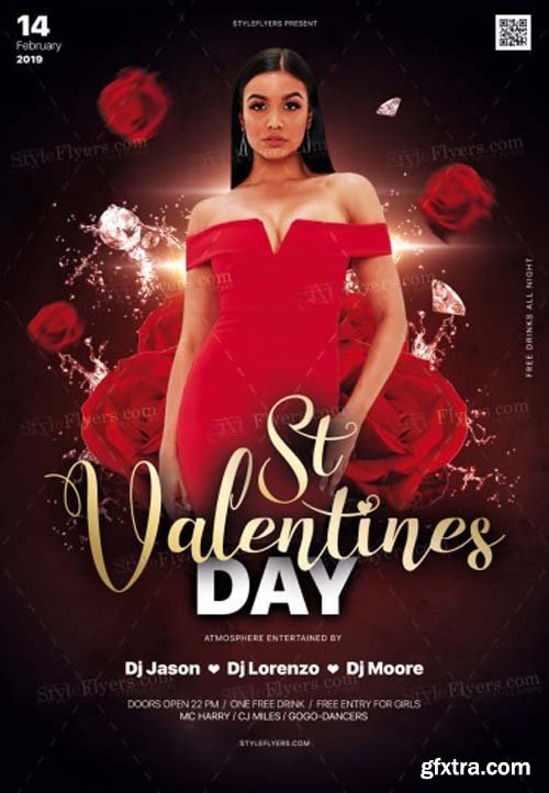 St Valentine&rsquo;s Day V3 2019 PSD Flyer Tmplate