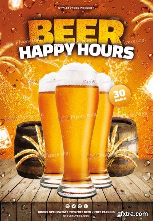 Beer Happy Hours V1 2019 PSD Flyer Template » GFxtra