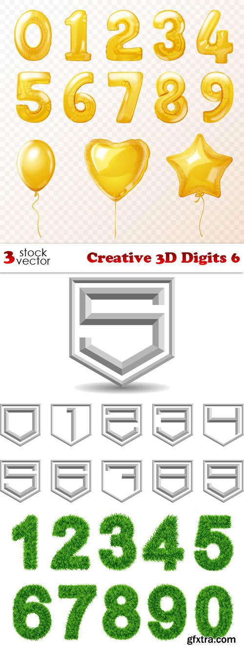 Vectors - Creative 3D Digits 6