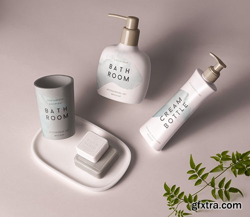 Psd Bathroom Cosmetics Mockup
