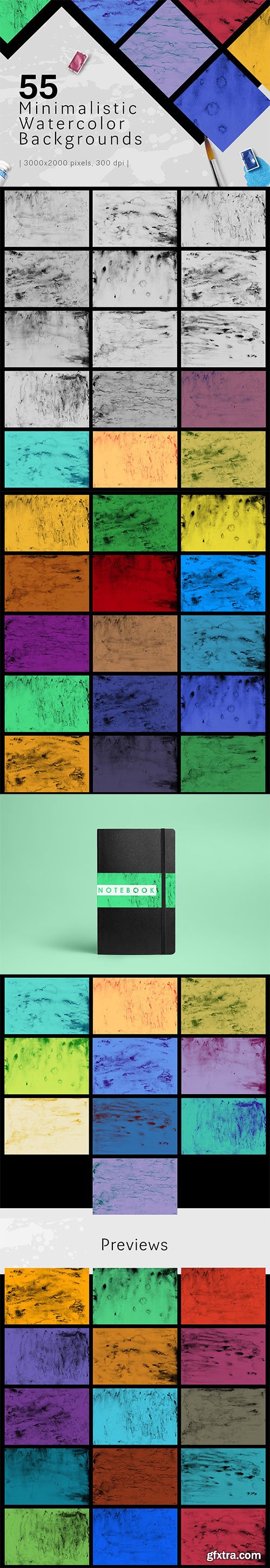 55 Minimalistic Watercolor Backgrounds