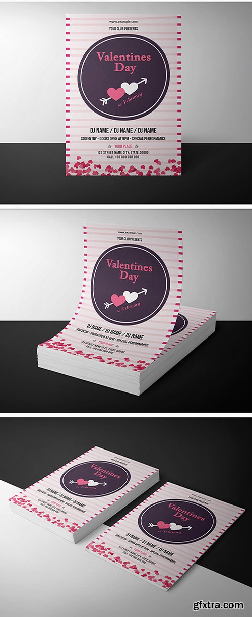 Valentine's Day Invitation Layout with Pink Stripes 246267447 Valentine's Day Invitation Layout with Pink Stripes 246267447