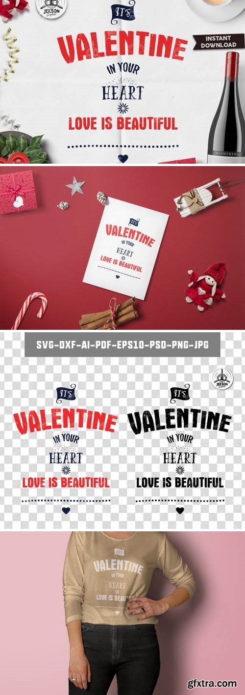 Thehungryjpeg - Valentines Day Lettering / Typography Overlay SVG 3525444