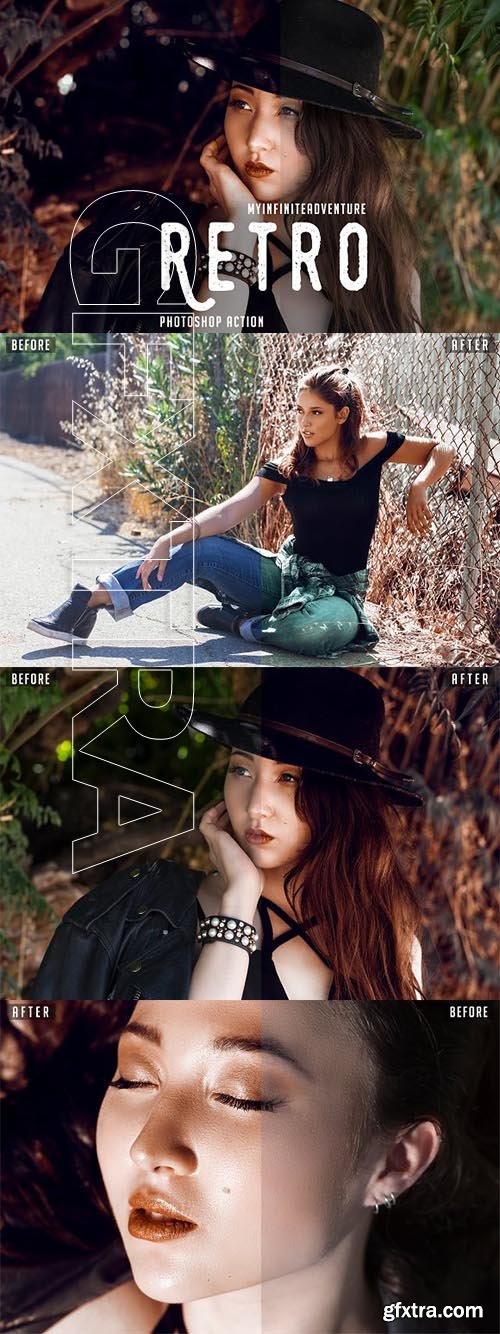 CreativeMarket - Retro Photoshop Action 3271282