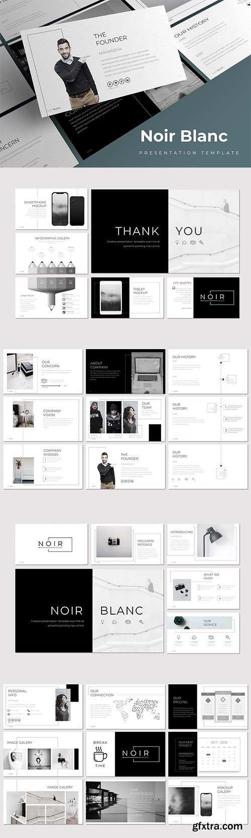 Noir Blanc - Powerpoint, Keynote and Google Slides Template Noir Blanc - Powerpoint, Keynote and Google Slides Template