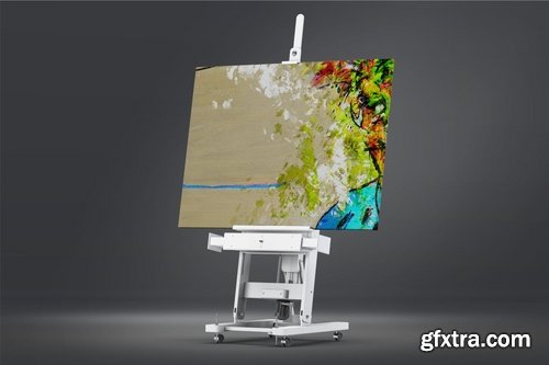 Canvas Art on Easel Mock-Up