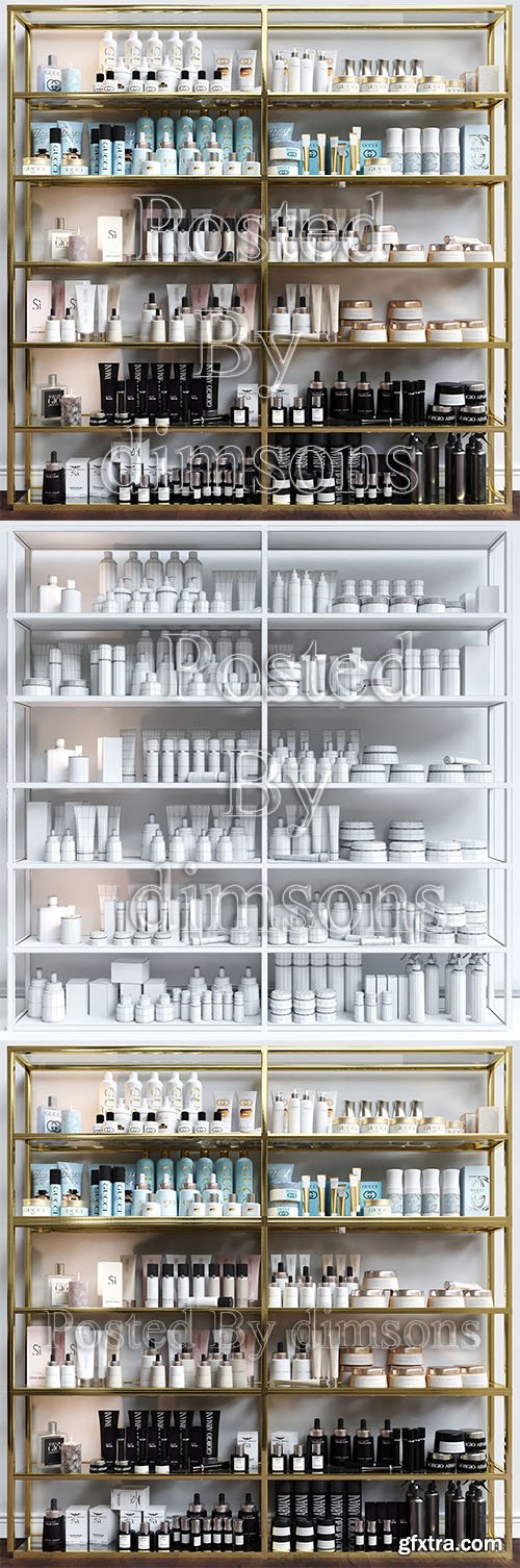 Cgtrader - A set of premium cosmetics for a beauty salon 3D model Cgtrader - A set of premium cosmetics for a beauty salon 3D model