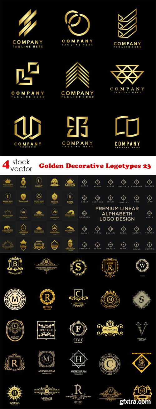 Vectors - Golden Decorative Logotypes 23