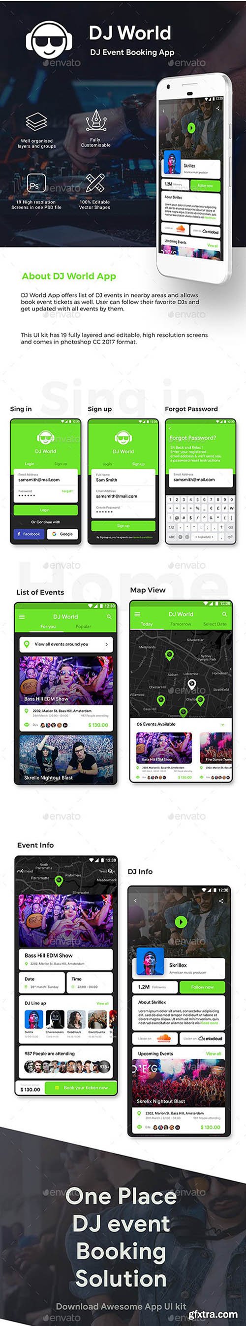 DJ Event Booking App UI Kit | DJ World 23268079 DJ Event Booking App UI Kit | DJ World 23268079