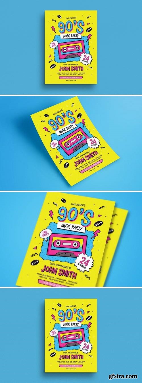 90s Music Party Flyer