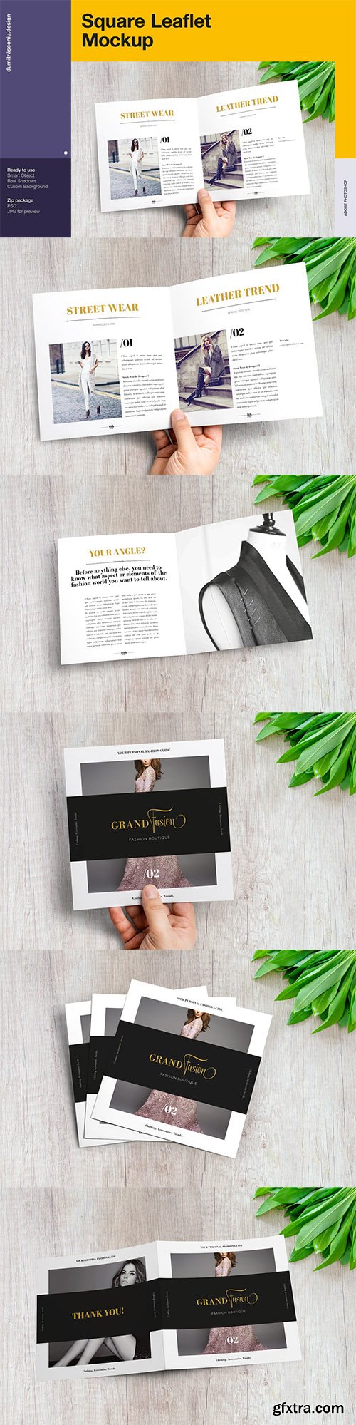Square Leaflet Mockup