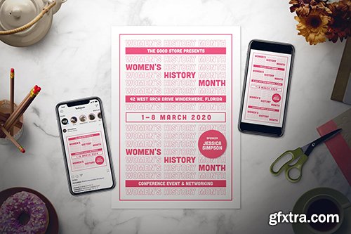Women's History Month Flyer Set Women's History Month Flyer Set