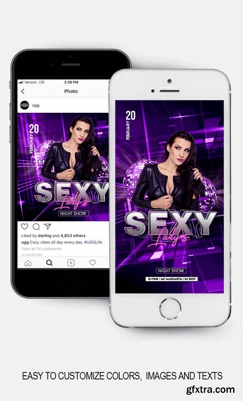 Sexy Lady’s Night V4 2019 Animated Instagram Stories + Instagram Post + Facebook Cover