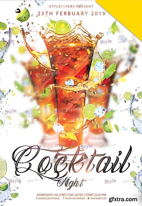 Cocktail Night Patry V1 2019 Flyer Psd Template