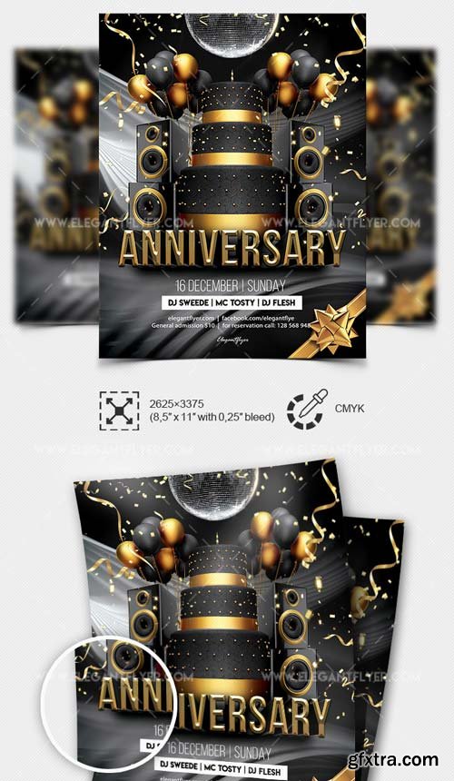Anniversary Party V1 2019 PSD Flyer Template + Facebook Cover + Instagram Post