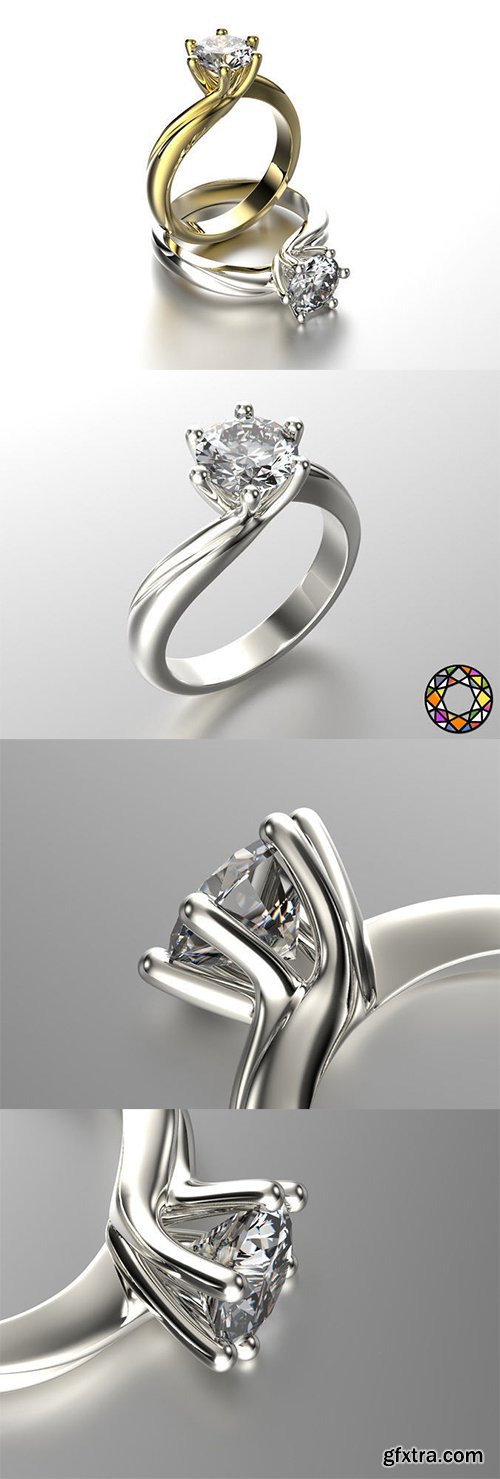 Cgtrader - Engagement ring with set of sizes 0073 3D print model Cgtrader - Engagement ring with set of sizes 0073 3D print model