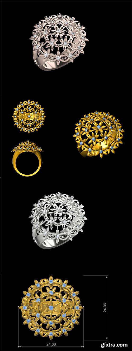 Cgtrader - STUNNING FLOWER RING FOR LADIES SBR 1 3D print model Cgtrader - STUNNING FLOWER RING FOR LADIES SBR 1 3D print model